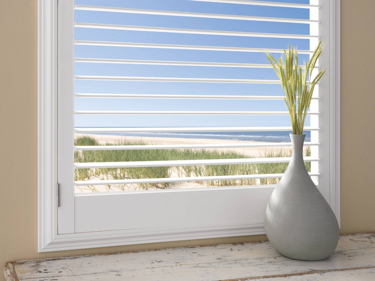 Hunter Douglas Palm Beach™ Polysatin™ Viny Shutters near Kennebunk, Maine (ME)