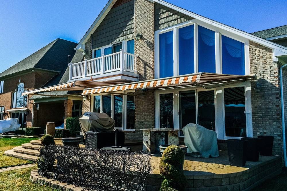 Sunpro Motorized Retractable Awning providing shade near Kennebunk, ME